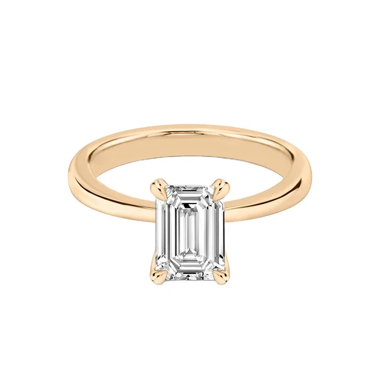 SGARIT Fine Jewellery 14K Rose Gold 2ct 8*6mm Lab Grown Diamond Ring Emerald Cut Jewelry Engagement Ring With IGI Certificate