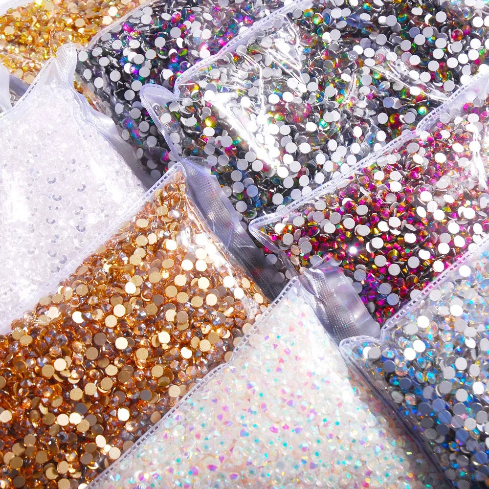 Yantuo Factory Wholesale Bulk Package Non-Hotfix AB Crystal Stone Glass Flatback Rhinestones Ss4 Ss6 Ss8 Ss10 Ss12 Ss16 Ss20