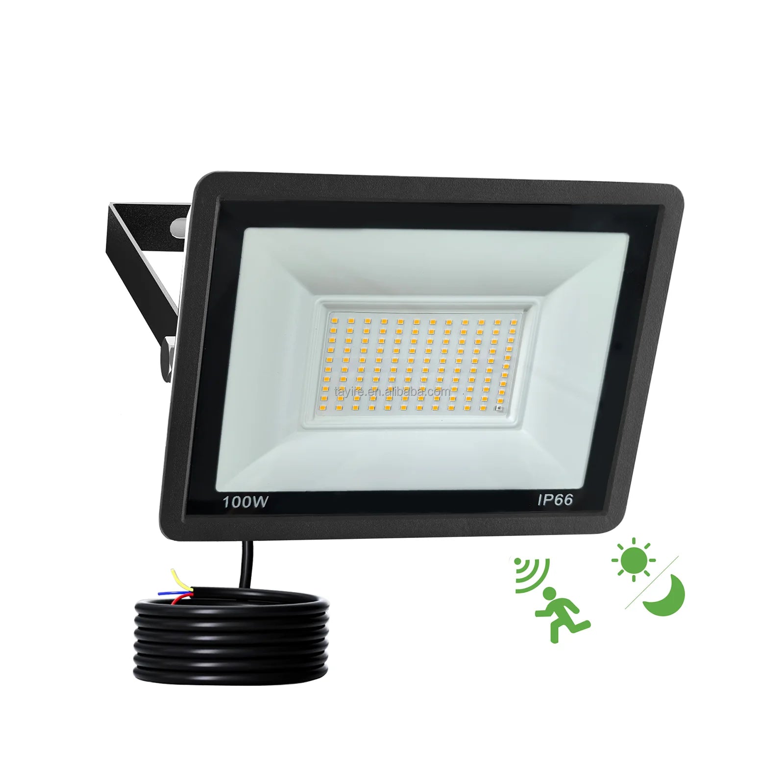 European Stock LED Floodlight with Motion Sensor PIR 50W 100W IP66 Outdoor Radar Sensor Spotlight for Sport Stadium Garage