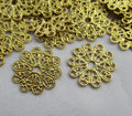 Round Filigree Stamping 17mm Brass Floral Finding for Fashion Design