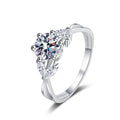 Moissanite Engagement Rings for Women 1Carat Wedding Band D Color VVS1 925 Sterling Silver Rhodium Plated Promise Ring