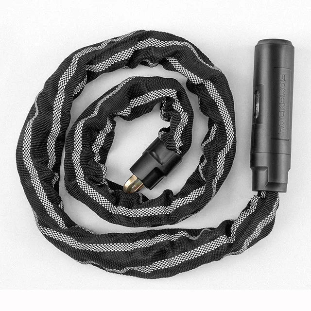 ROCKBROS Chain Lock for Bicycle Wire with Different Length Good Quality Zinc Alloy Durable Motorcycle Anti-theft Lock Reflective