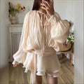 OUDINA Hot-selling Pure Style Lady Elegant Women's Clothes Dresses Irregular Hem Short Two Piece Sets Dress for Women