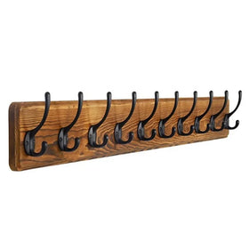 10 Wooden Wall Mounted Coat Hooks Coat Rack Clothing Organizer for Clothes Hat & Bag for Kitchen & Bathroom Use