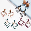 HOVANCI Fashion New Women's Party Wedding Jewelry Earrings Ladies Square Acrylic Drop Dangling Earrings