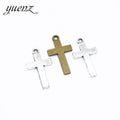 YuenZ Antique Silver color Plated cross Charms Pendants Jewelry Making Bracelet Accessories Diy Crafts Handmade T69