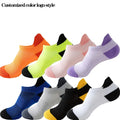 Custom High-Ankle Breathable Cotton Sports Boat Socks for Men Women Spring Fitness Running Socks Logo Body Cuff Knitted Bottom