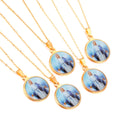 Buddhist Religious Pendant Necklaces Women Children Ason Steel 18K Gold Plated Stainless Steel Trendy Necklace