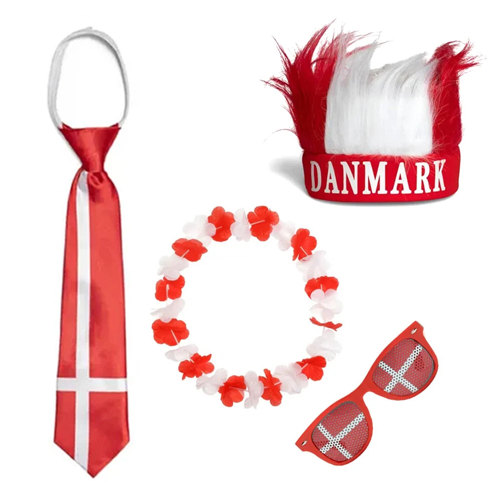 Wholesale Red White Color Hawaii Flower Leis Necklace for Football Fans
