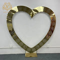 Golden Heart Hollowed Out Sunflower Carving Arches Silver Stainless Steel Wedding Arch Gold Arch Backdrop for Wedding Decor