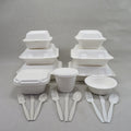 Biodegradable Disposable Compostable Sugarcane Bagasse Tableware Takeaway Container Connected Box for Parties for Outdoor Events