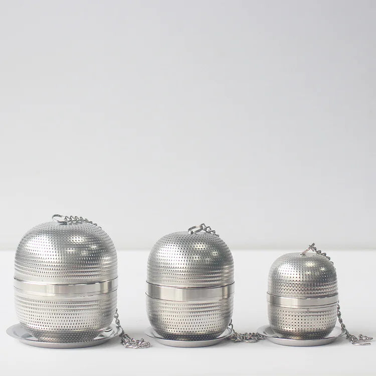 Stainless Steel Tea Ball Infuser With Chain Teapot Filter Seasoning Ball Brine Basket Tea Filter Loose Strainer Infuser Tea Ball