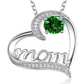 Huitan Sweet Hollow Heart Mother's Gifts Lovely Pendant Necklace Women Lady Wholesale Hot Colorful CZ Silver Heart Necklaces