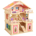 Wooden Toys Kids DIY Solid Wood Big Villa Scene Building Blocks Game Early Education Puzzle Indoor Toys Customized Wholesale