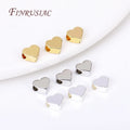 18K Gold Plated Heart Beads 6x5MM Metal Spacer Bracelet Beads DIY Jewelry Making Accessories with 2.5MM Hole Size