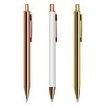 Best Selling Sports Promotion Gift Rose Gold Click Metal Ballpoint Pen Custom Logo Environment-protective Ink Silk Screen