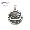 Turkish Devil Eyes Retro Necklace Stainless Steel Eye of Horus Medal Pendant for Men