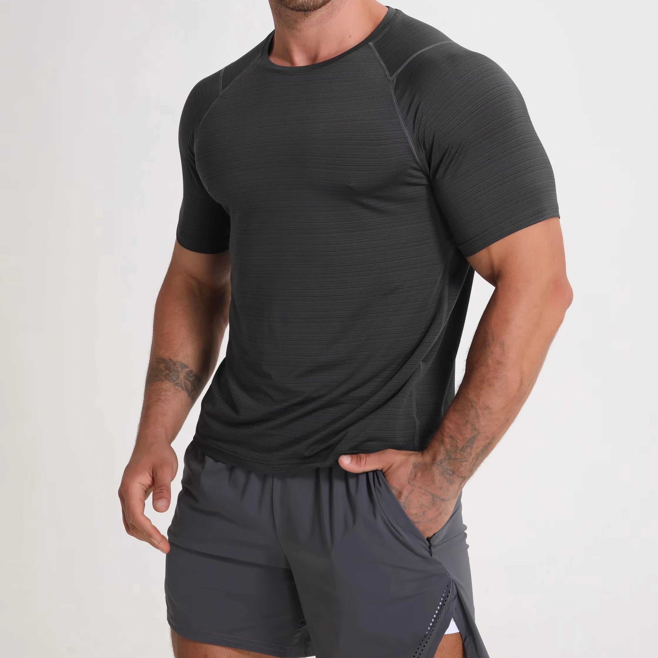 Wholesale Hot Selling Men Summer Plain Quick Dry Polyester Breathable T-shirt Gym Shirts