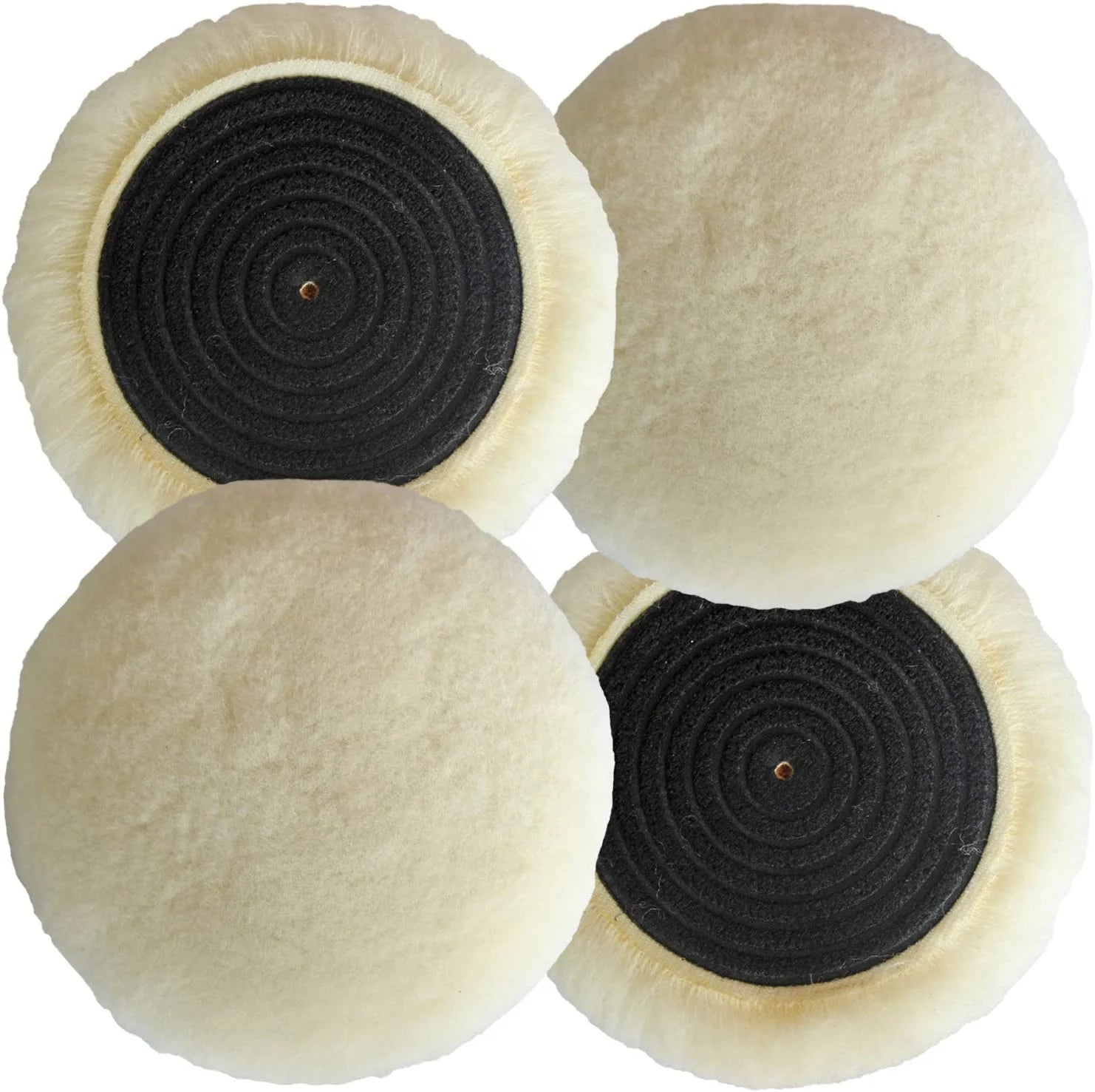 3inch to 7inch 100% Natural Hook and Loop Wool Polishing Pads Buffer Pure Woolen Buffing Pads for Car Care Scratch Removal