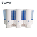 Luxury Hotel Bathroom ABS Plastic Wall Mounted Shower Gel Shampoo Conditioner Triple Manual Liquid Soap Dispenser