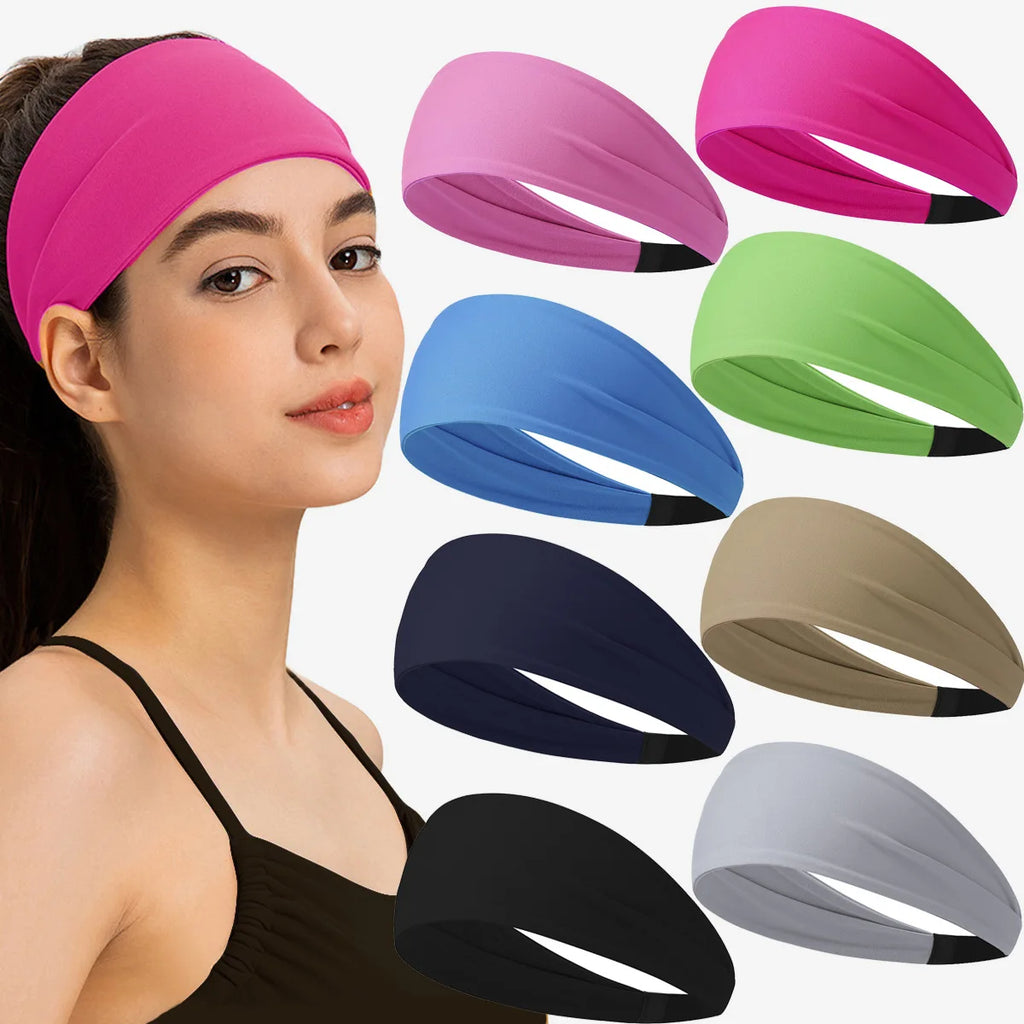 Spandex Sweat Absorption Sweatband Mens Women Yoga Fitness Workout Sport Running Nylon Headband
