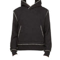 Custom Logo Streetwear Cross Neck Reversed Inside Contrast Stitching Cross-over Collar Stringless Hoodie