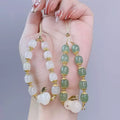 2023 Rabbit Natural Crystal Bracelet Feng Shui Lucky Green Aventurine White Jade Bucket Bead Cute Rabbit Bracelet for Women Gift