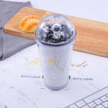 2026 Hot Sales DIY Double Wall Plastic Coffee Cups Bling Glitter Snow Globe Star Cups with Lids and Straws