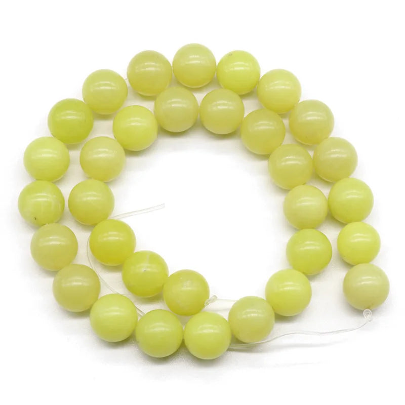 DIY DIY Natural Lemon Jade YellowJasper Faceted Round Loose Bead gems Energy Gems for Jewelry Making DIY Bracelet & Necklace Design