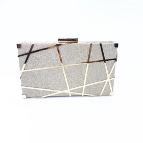 Evening Bags Women Luxury Metal Net Pattern Small Square Clutch Shoulder Bag Female Dinner Handbag
