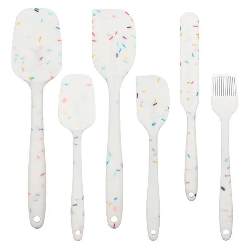 6 PCS Heat Resistant Silicone Spatula Set Non-Stick BPA Free Rubber Spatulas for Baking