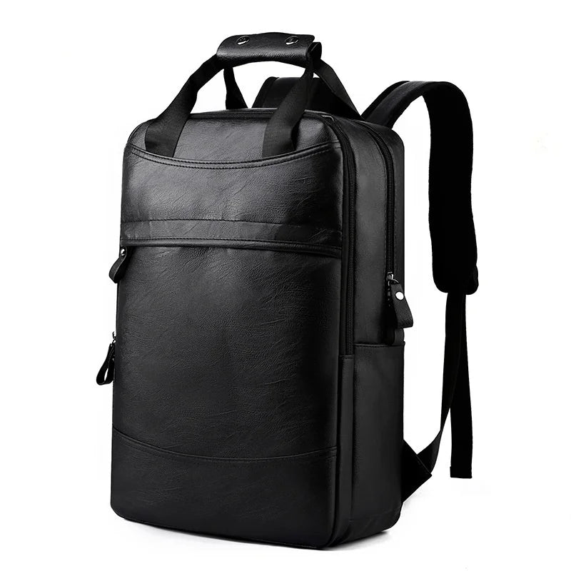Men's Backpack Large Capacity Business Leather Laptop Bag Trendy Fashion Travel Backpack Student Book