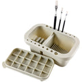 Multifunctional Basin Holder and Organizer Kit with Paintbrush Tray Palette Lid for Oil Painting Art Supplies