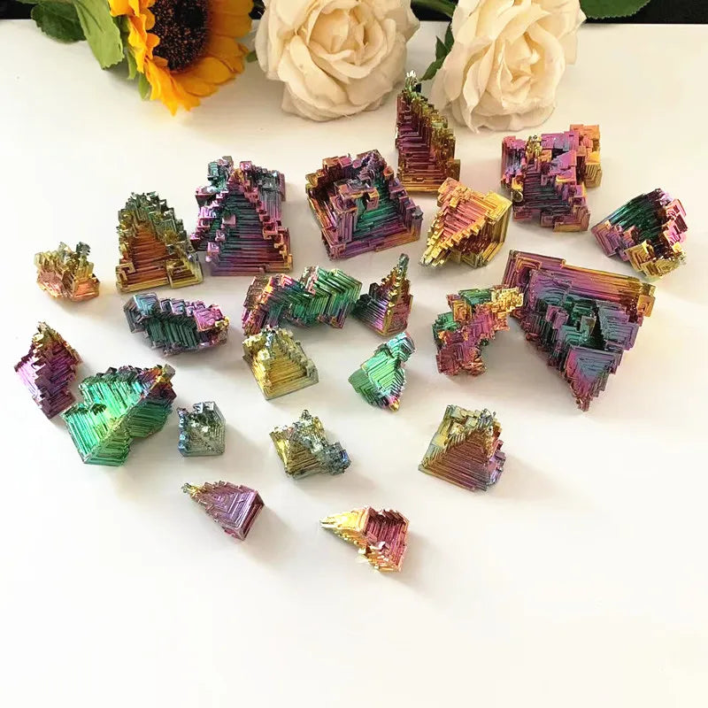 New Arrived Wholesale Crystal Aura Bismuth Ore Tower Rainbow Point for Decor