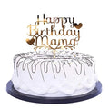 Acrylic Happy Birthday Mama Cake Topper Gold Mirror for Cake Decoration Party Supplies for Parties