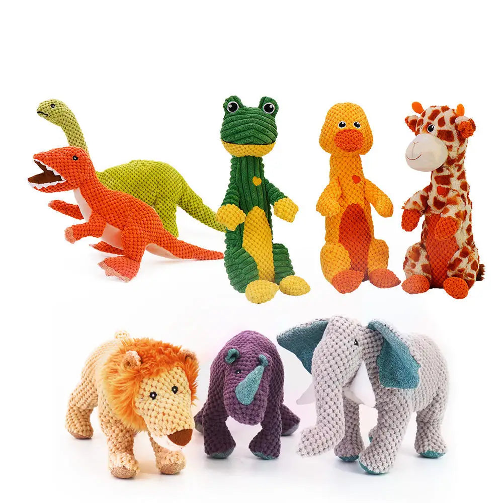 Plush Pet Toy Coral Velvet Cartoon Animal Modeling Vocal Chew Dog Toys