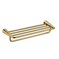 Brass Finish Copper Heated Double Modern Bathroom Towel Rack 24 Inch Foldable Towel Shelf