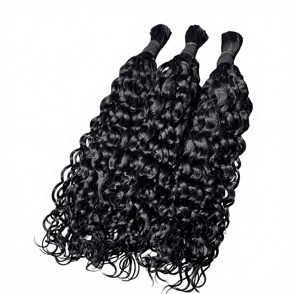 Virgin Natural Remy Afro Kinky Curly Loose Deep Wave Bulk Cambodian Human Hair for Braiding Cuticle Aligned