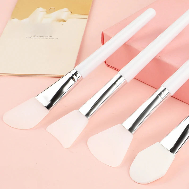 Single Pack White Private Label Diy Mini Face Clay Silicone Bamboo Face Mask Brush