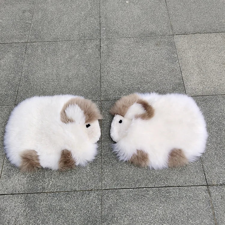 Customized Size Natural Sheepskin Fur Seat Cushion Extra Thick Modern Home Decor