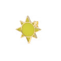 Lovely Sun Shape Enamel Gold Plated Sterling Silver Stud Earrings for Ladies-Luxury Minimalist Party Gift