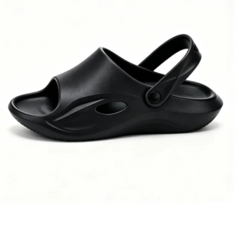 Men's Breathable Non-Slip Outdoor Slippers Casual Sandals All Seasons EVA Upper Round Toe Solid Pattern MegaBDM