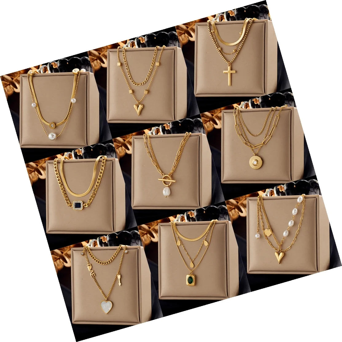 DAIHE High Quality Fashion Jewelry Stainless Steel Double Layer Chain Necklace for Women