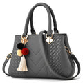 2026 Tote Bag Pu Leather Fashionable Luxury Ladies Big Travel Tassel Handbag