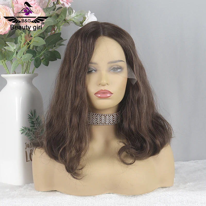 Fast Shipping Virgin Hair Lace Front Jewish Wig for Woman Natural Wave Wigs Pre Plucked Highlight Blonde Human Hair Kosher Wigs