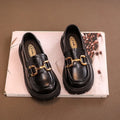 Children's Princess-style Girls' Shoes New Spring and Summer Loafers with a Soft Sole Fashionable in Black