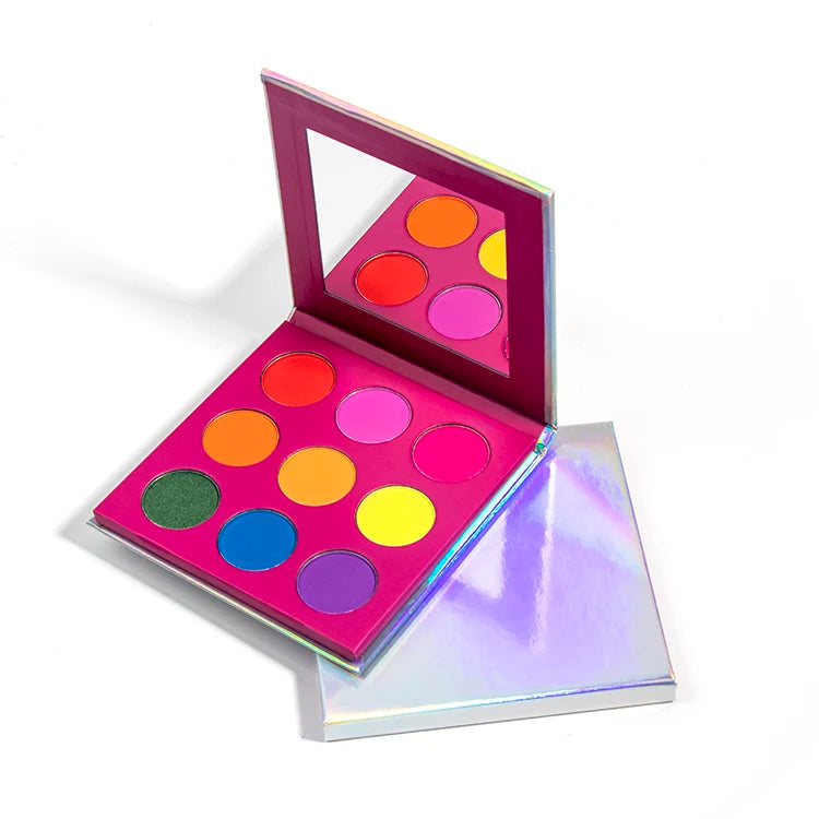 Cheap Best Eyeshadow 9 Color Glamorous Mate Eye Shadow Palette Glossy Vegan Organic Glitter Metallic Eyeshadow Palette