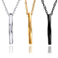 2023 Custom Fashion Stainless Steel Twisted Cuboid Pendant Necklace Screw Bar Pendant Necklace for Men