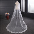New Lace Bridal Veil 3m Long Chapel Tail Wedding Veil Romantic Sequin Lace Veil