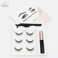 Abestyou Handmade Reusable Magnetic Eyelash Kit Full Volume Natural Look False Eyeliner Fur Material Tweezers High Quality 5D14